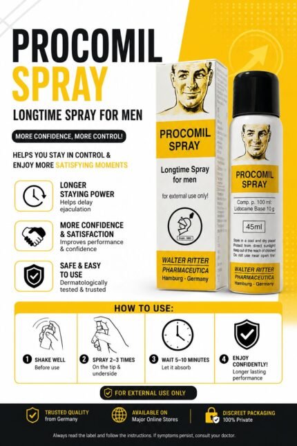 Procomil Spray for Men 45ml | Long Lasting Delay Spray for Enhanced Control